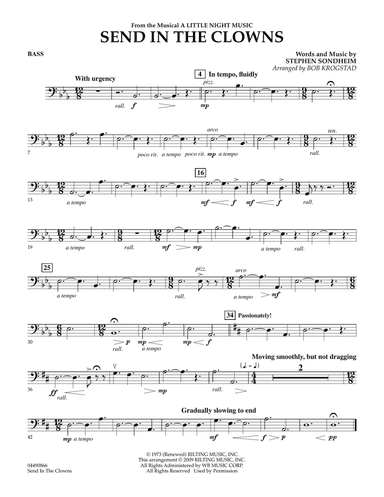 Send in the Clowns (from A Little Night Music) (arr. Bob Krogstad) - Bass