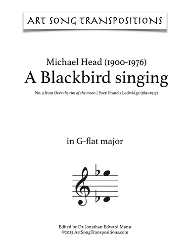 HEAD: A Blackbird singing (transposed to E-flat major)