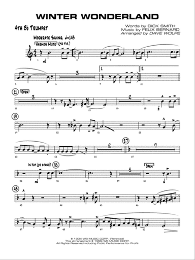 Winter Wonderland: 4th B-flat Trumpet