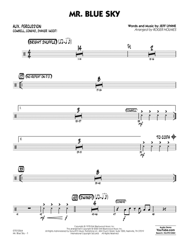 Mr. Blue Sky (arr. Roger Holmes) - Aux Percussion