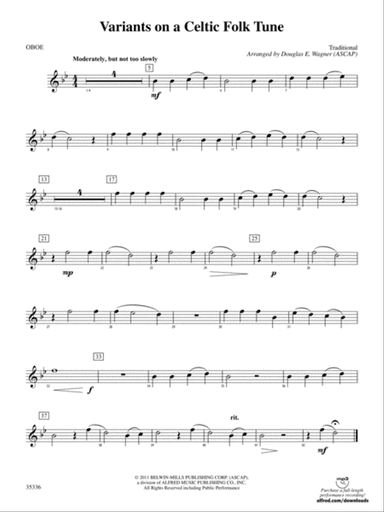 Variants on a Celtic Folk Tune: Oboe
