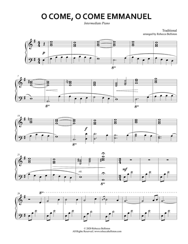 O Come, O Come, Emmanuel (Intermediate Piano Solo)