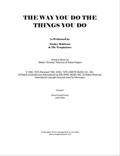 The Way You Do The Things You Do