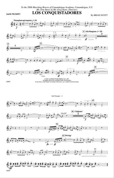 Los Conquistadores: 2nd B-flat Trumpet