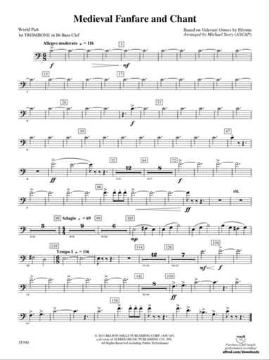 Medieval Fanfare and Chant: (wp) 1st B-flat Trombone B.C.