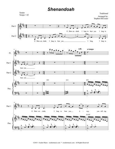 Shenandoah (for 2-part choir)