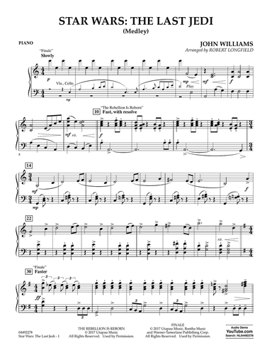 Star Wars: The Last Jedi (Medley) (arr. Robert Longfield) - Piano