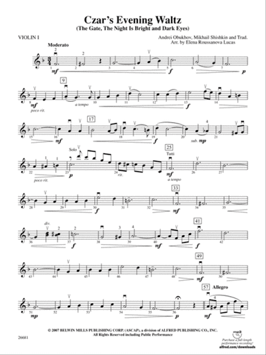 Czar's Evening Waltz: 1st Violin