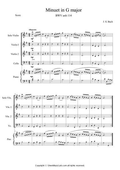 Minuet in G Major BWV anh 114