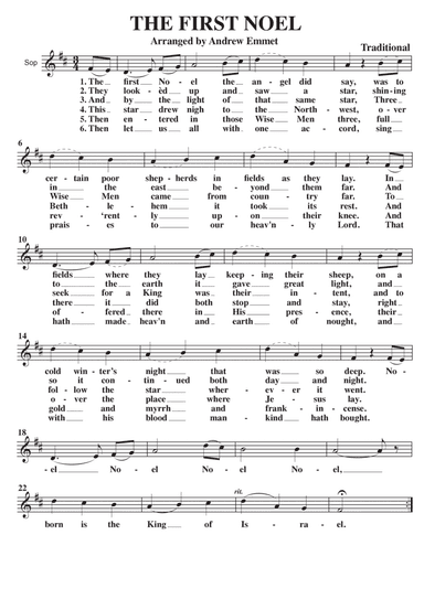 The First Noel A Cappella SATB