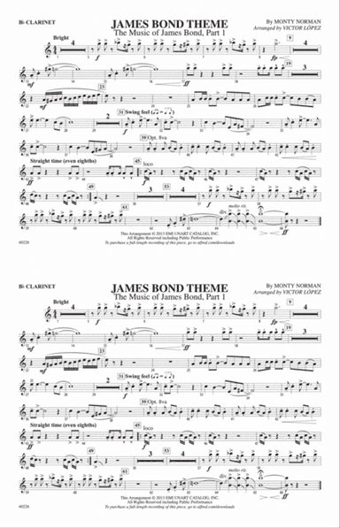 James Bond Theme: 1st B-flat Clarinet