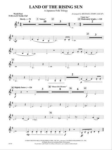 Land of the Rising Sun (A Japanese Folk Trilogy): (wp) E-flat Tuba T.C.