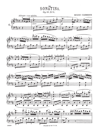 Sonatina In D Major, Op. 36, No. 6