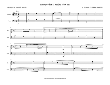 Passepied In C Major, Hwv 559