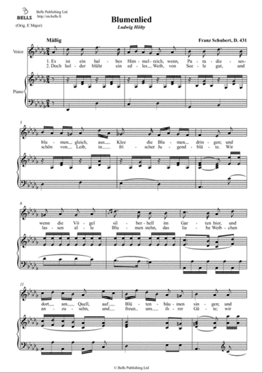 Blumenlied (D. 431) (D-flat Major)