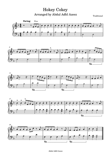 Hokey Cokey Piano Easy