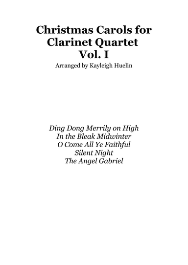 Christmas Carol Selection vol. 1 for clarinet quartet
