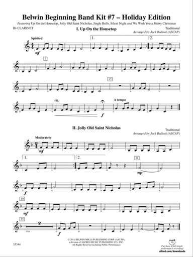 Belwin Beginning Band Kit #7: Holiday Edition: 1st B-flat Clarinet