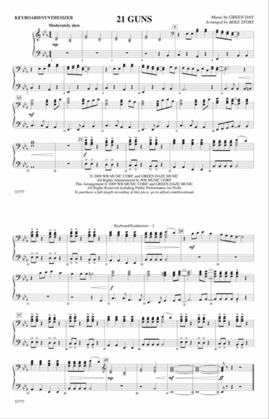 21 Guns: Keyboard/Synthesizer