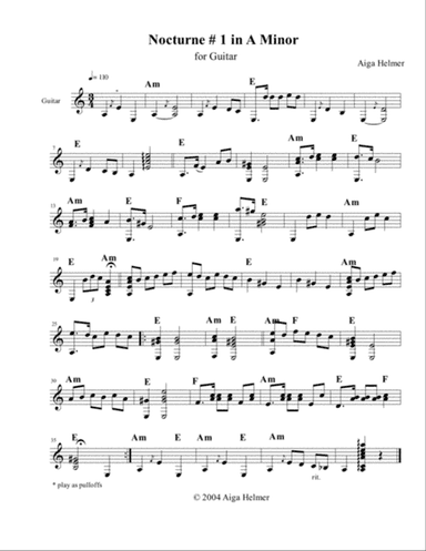 Nocturne #1 i.A Minor f.guitar