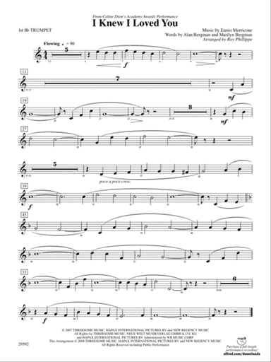 I Knew I Loved You: 1st B-flat Trumpet