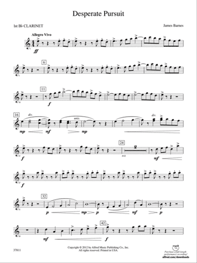 Desperate Pursuit: 1st B-flat Clarinet