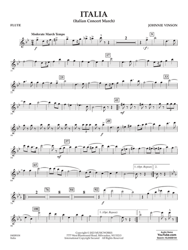 Italia (Italian Concert March) - Flute