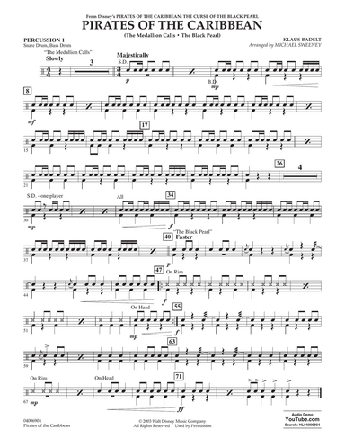 Pirates of the Caribbean (from The Curse of the Black Pearl) - Percussion 1