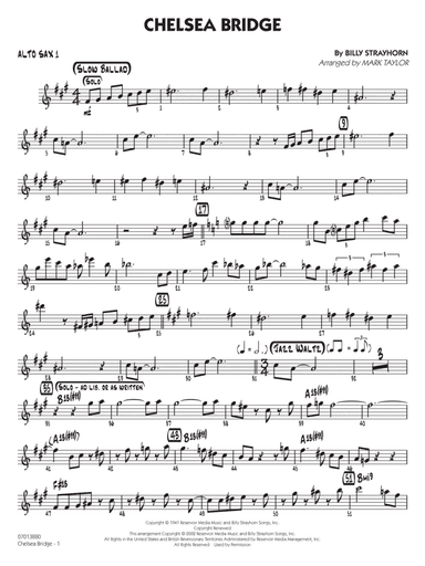 Chelsea Bridge (arr. Mark Taylor) - Alto Sax 1