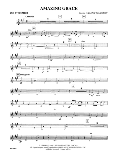 Amazing Grace: 2nd B-flat Trumpet