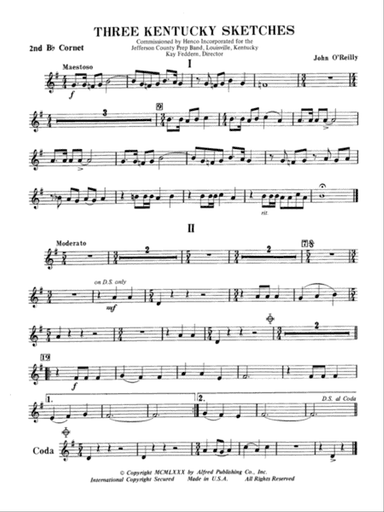 Three Kentucky Sketches: 2nd B-flat Cornet