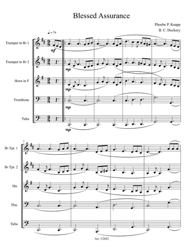 Blessed Assurance (Brass Quintet)