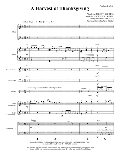 A Harvest of Thanksgiving - Full Score