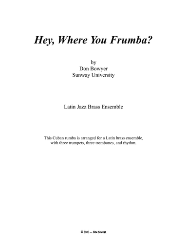 Hey, Where You Frumba?