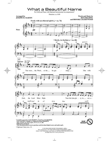What A Beautiful Name (arr. Joseph M. Martin)