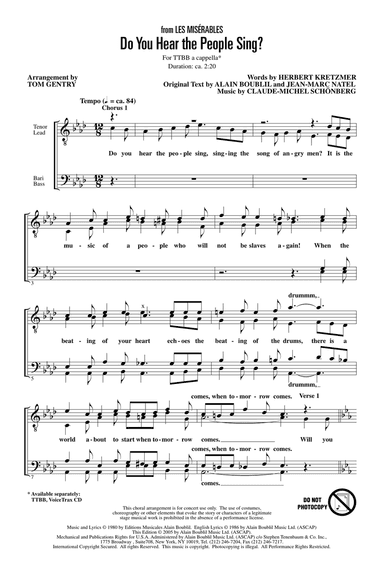 Do You Hear The People Sing? (from Les Miserables) (arr. Tom Gentry)