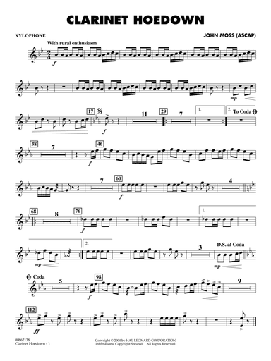 Clarinet Hoedown - Xylophone