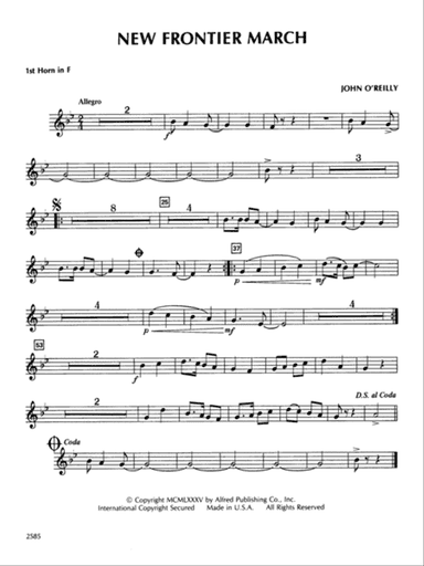 New Frontier March: 1st F Horn