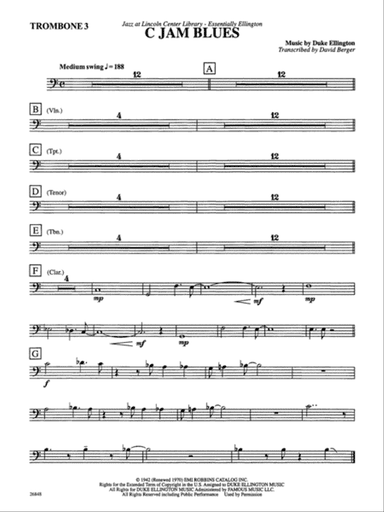 C Jam Blues: 3rd Trombone