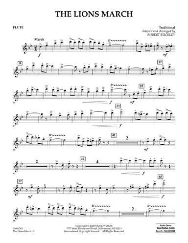 The Lions March (arr. Robert Buckley) - Flute