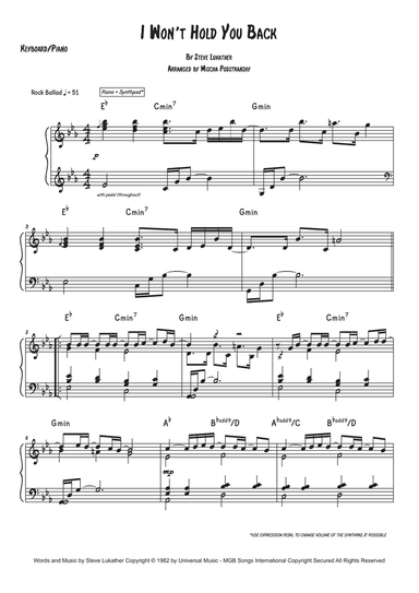 I Won't Hold You Back