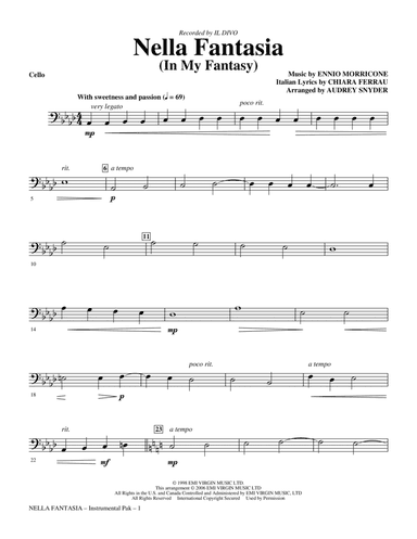 Nella Fantasia (In My Fantasy) (arr. Audrey Snyder) - Cello