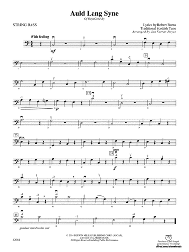 Auld Lang Syne: String Bass