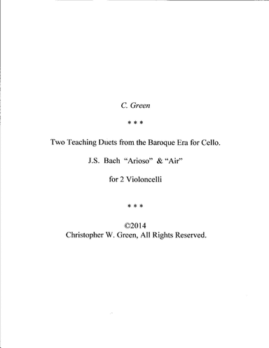 Two Teaching Duets for Cellos