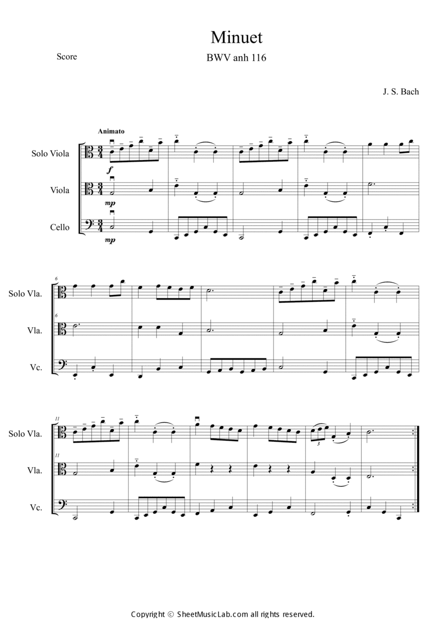 Minuet BWV anh 116 in C