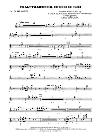 Chattanooga Choo Choo: 1st B-flat Trumpet