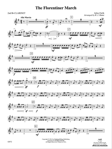 The Florentiner March: 2nd B-flat Clarinet