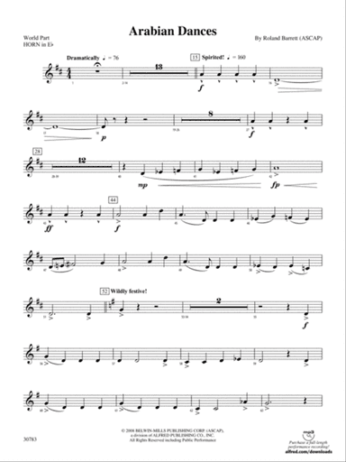 Arabian Dances: (wp) 1st Horn in E-flat