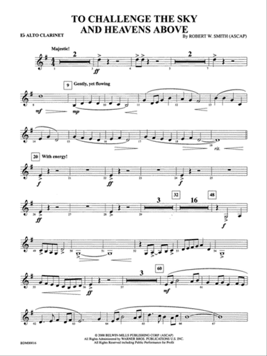 To Challenge the Sky and Heavens Above: E-flat Alto Clarinet