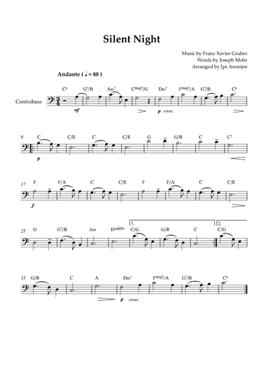 Silent Night For Contrabass Solo